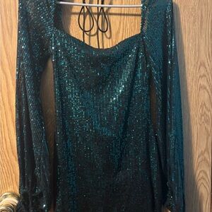 Emerald Green Long Sleeve Dress